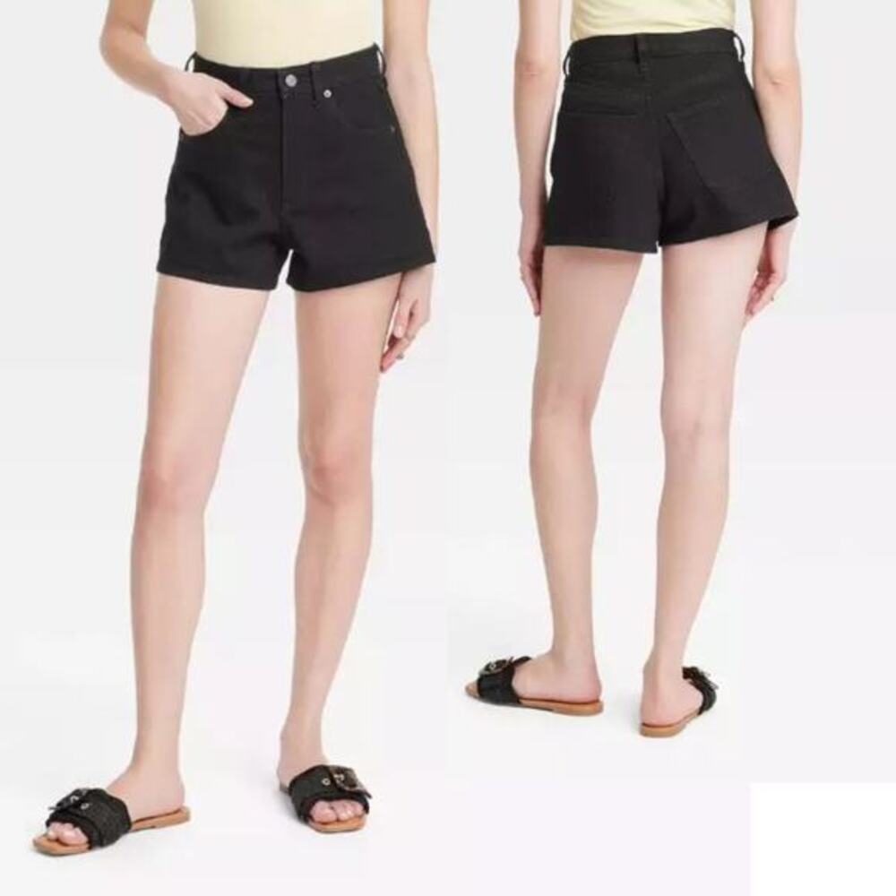 Universal Thread Women's High Rise 90's Cutoff Jean Shorts Black Size 0‎